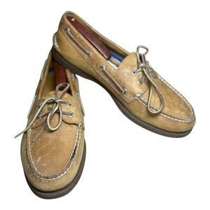 Sperry Top-Sider Authentic Original Leather Two Eye Boat Shoes Brown Size 12‎ M